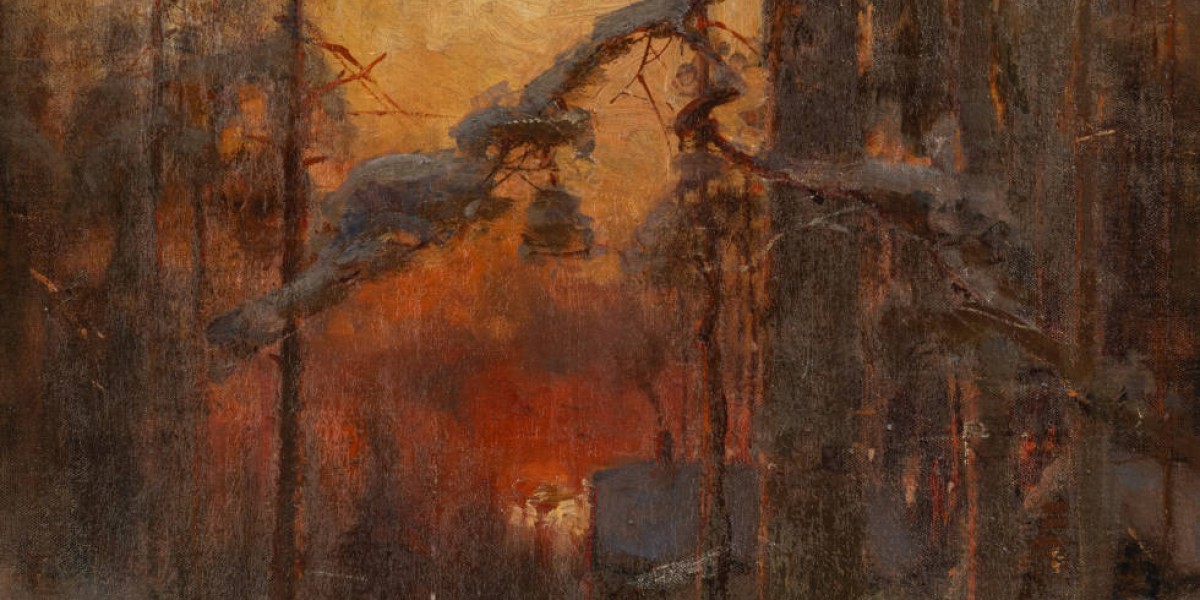 Paysage enneigé au coucher du soleil